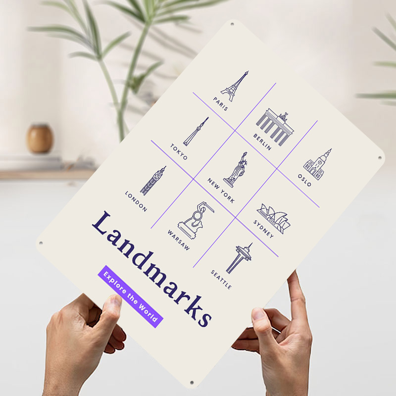 World Landmarks Icons Tinplate - Retro Gaming Icons review and price