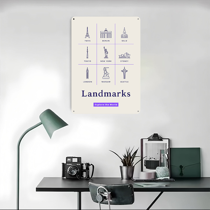 World Landmarks Icons Tinplate - Retro Gaming Icons review and price