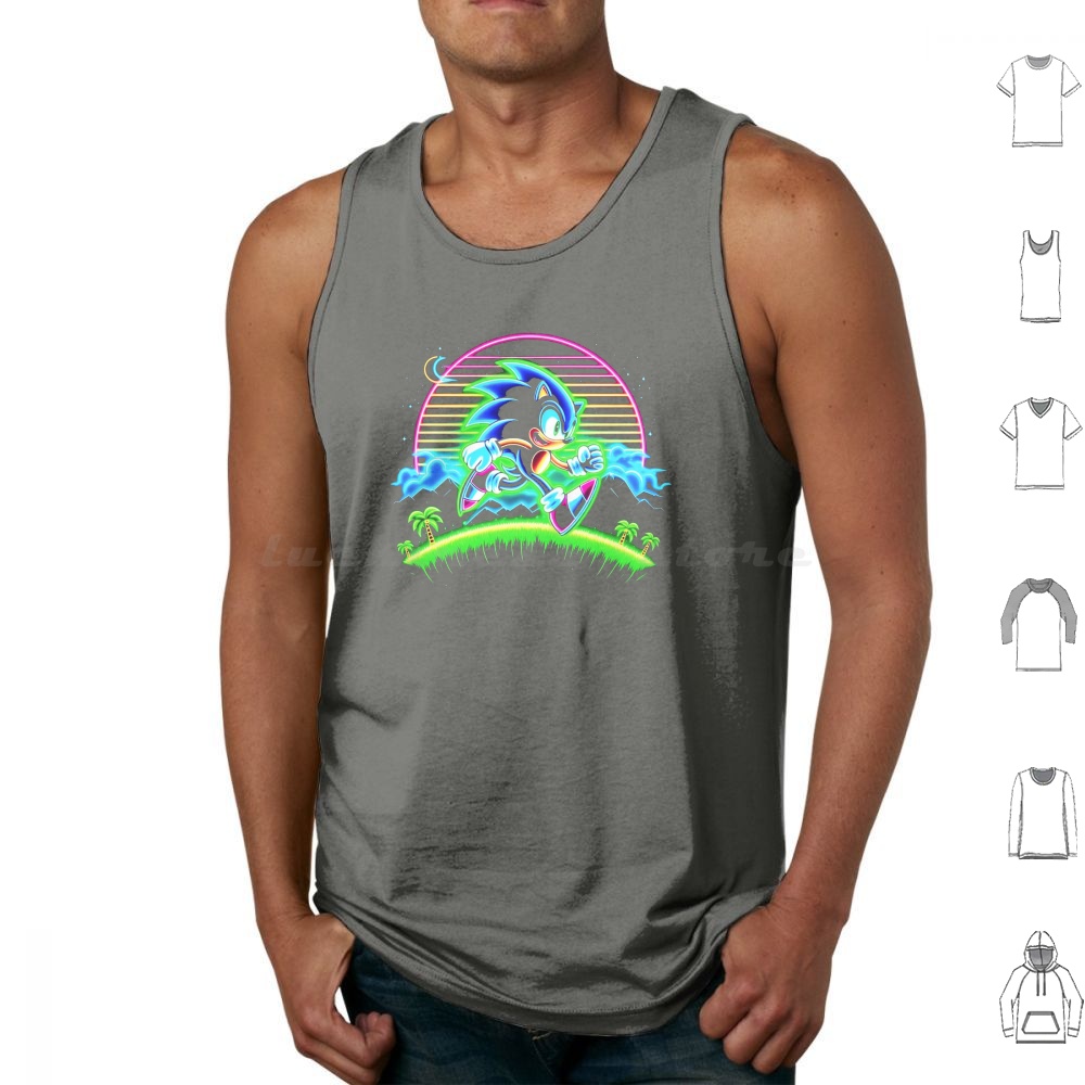 Neon Tank Tops Print Cotton Th - Retro Gaming Icons review and price